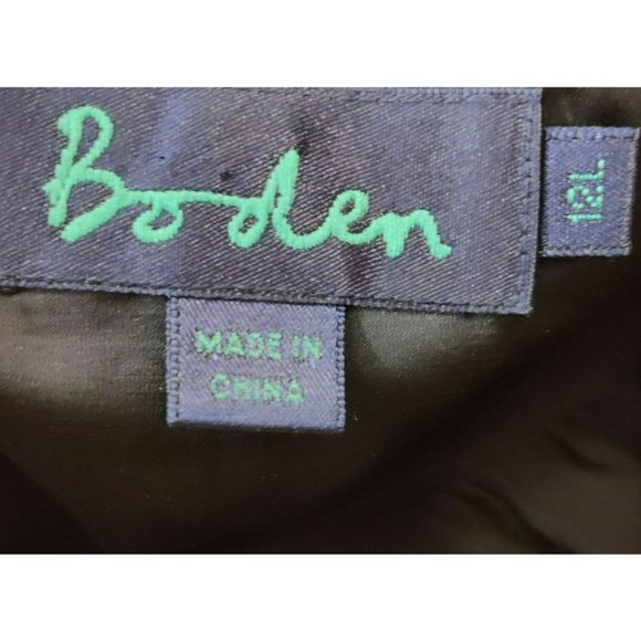 Boden 12L Black Midi Sheath Dress Hidden Side Zip Cap Sleeves Trimmed and Lined - Picture 14 of 14